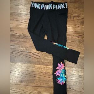 Pink yoga pants.